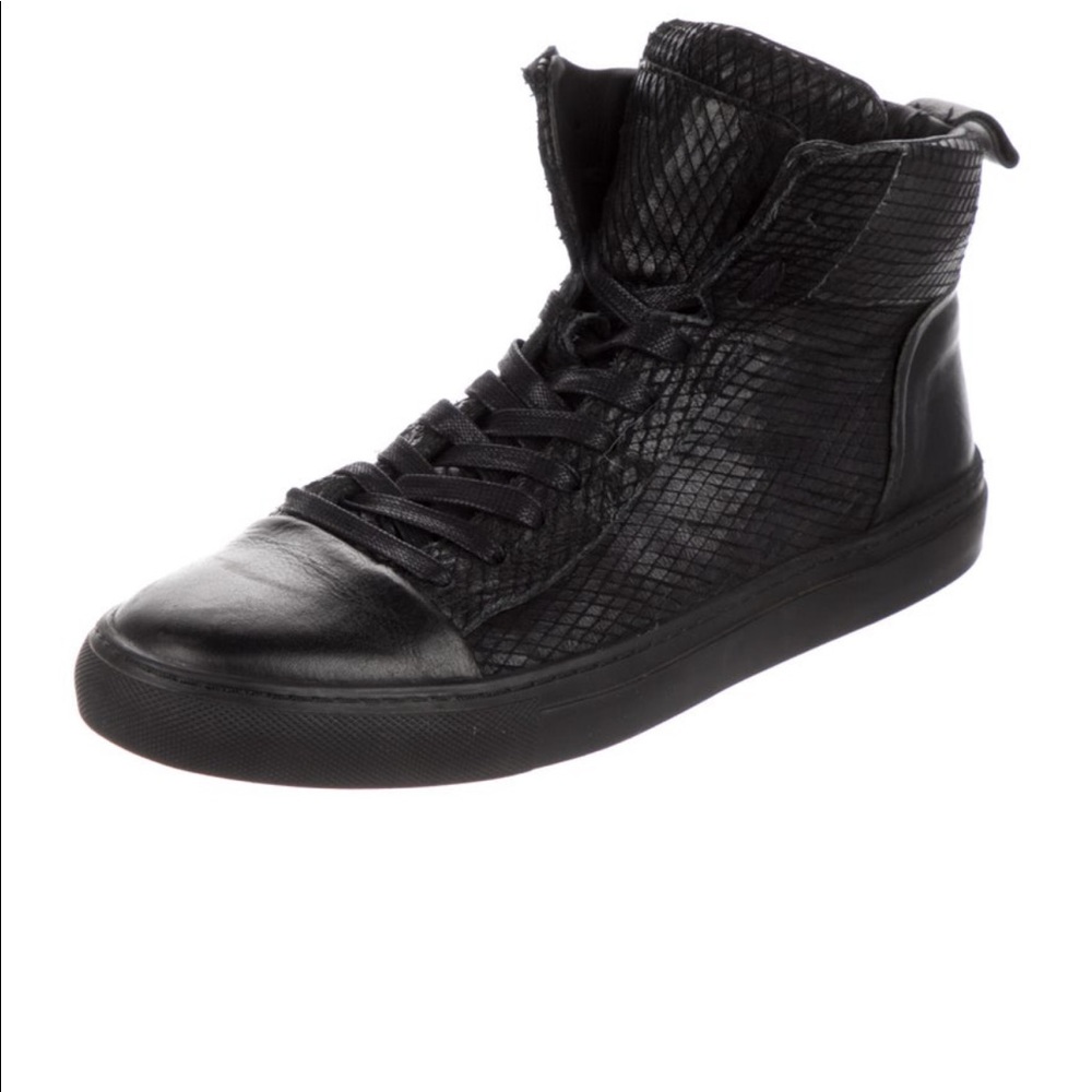 JOHN VARVATOS | high top lamb leather sneakers, size 9 mens